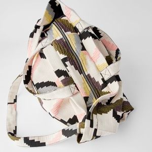 Zara jacquard printed fabric tote bag